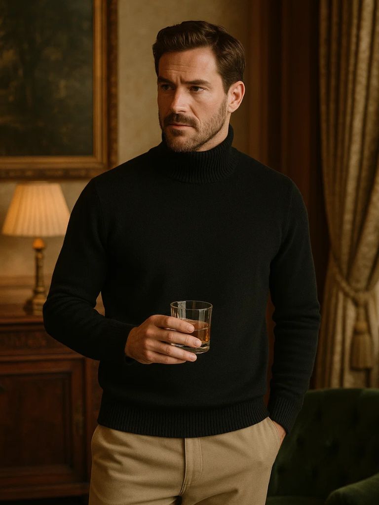 Pull Col Roulé en Laine Mérinos 100%
