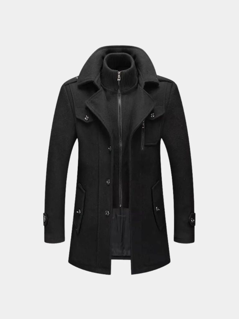 Pardessus Noir en Laine – Aristocratic