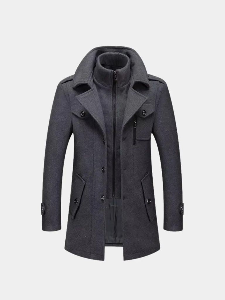 Pardessus Noir en Laine – Aristocratic
