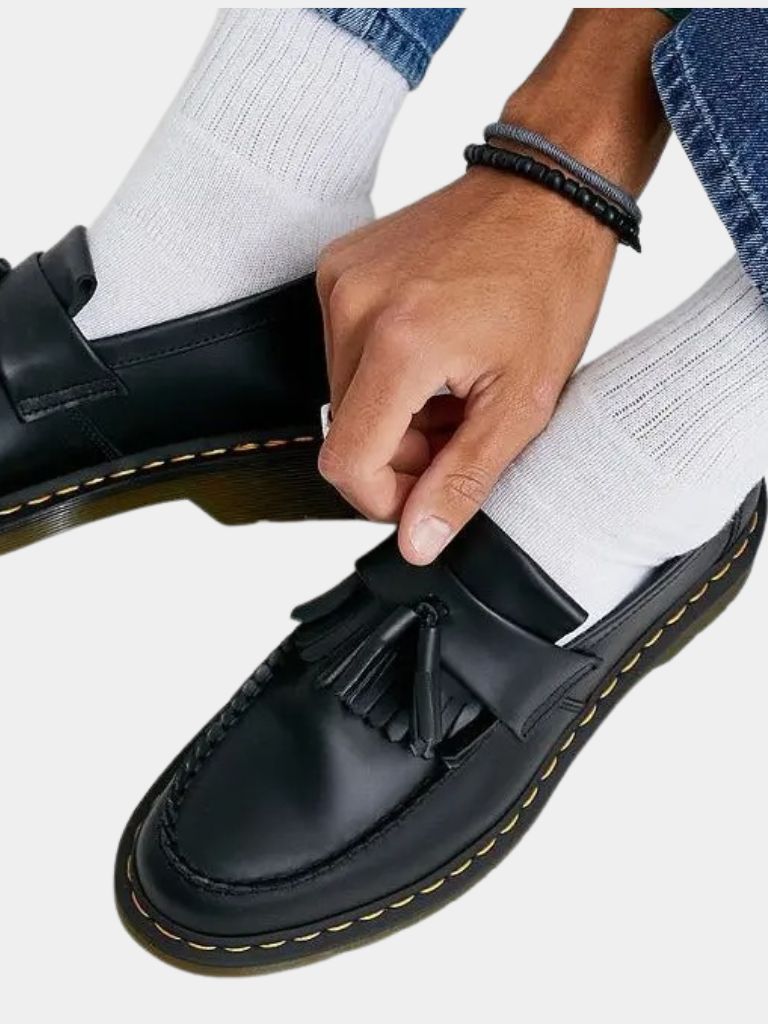 Mocassins en cuir noir