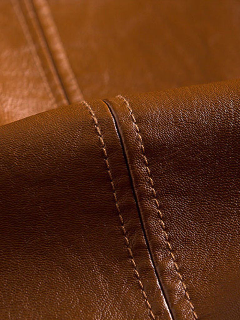 Veste en cuir caramel Bold