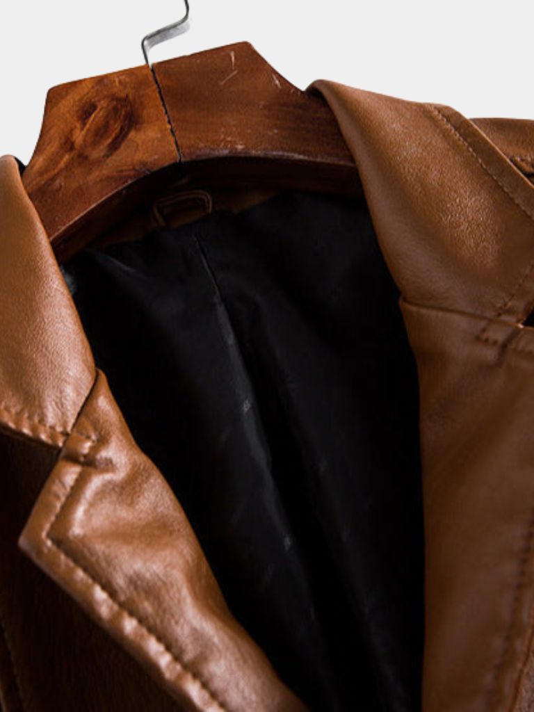 Veste en cuir caramel Bold