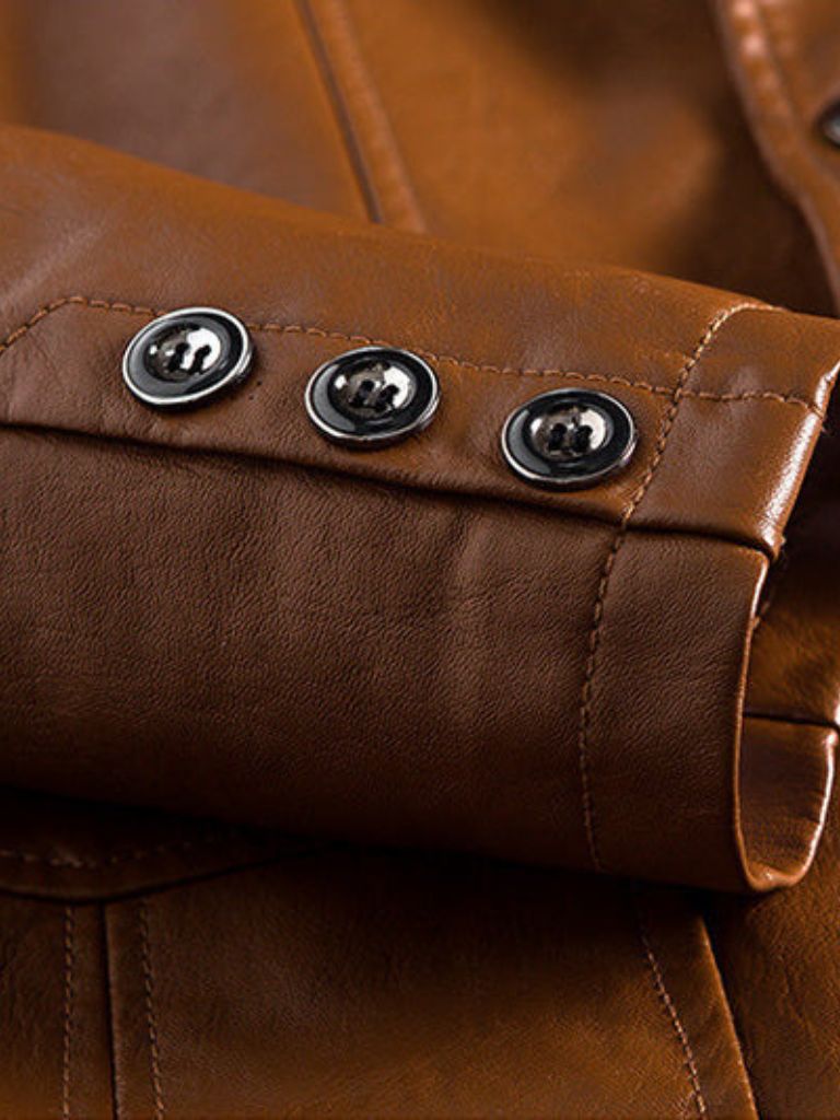 Veste en cuir caramel Bold