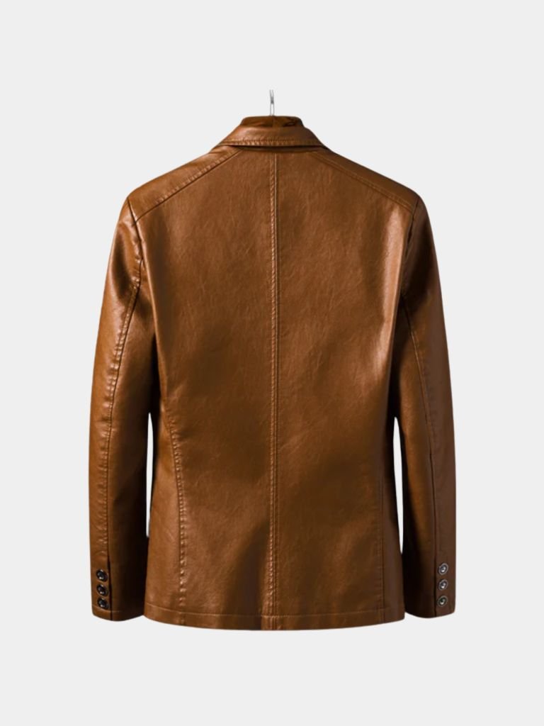 Veste en cuir caramel Bold