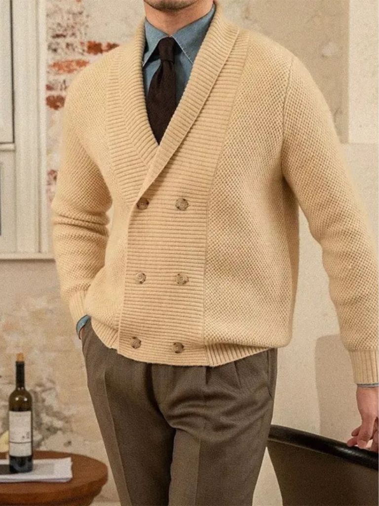 Cardigan en Maille Élégant Britannique