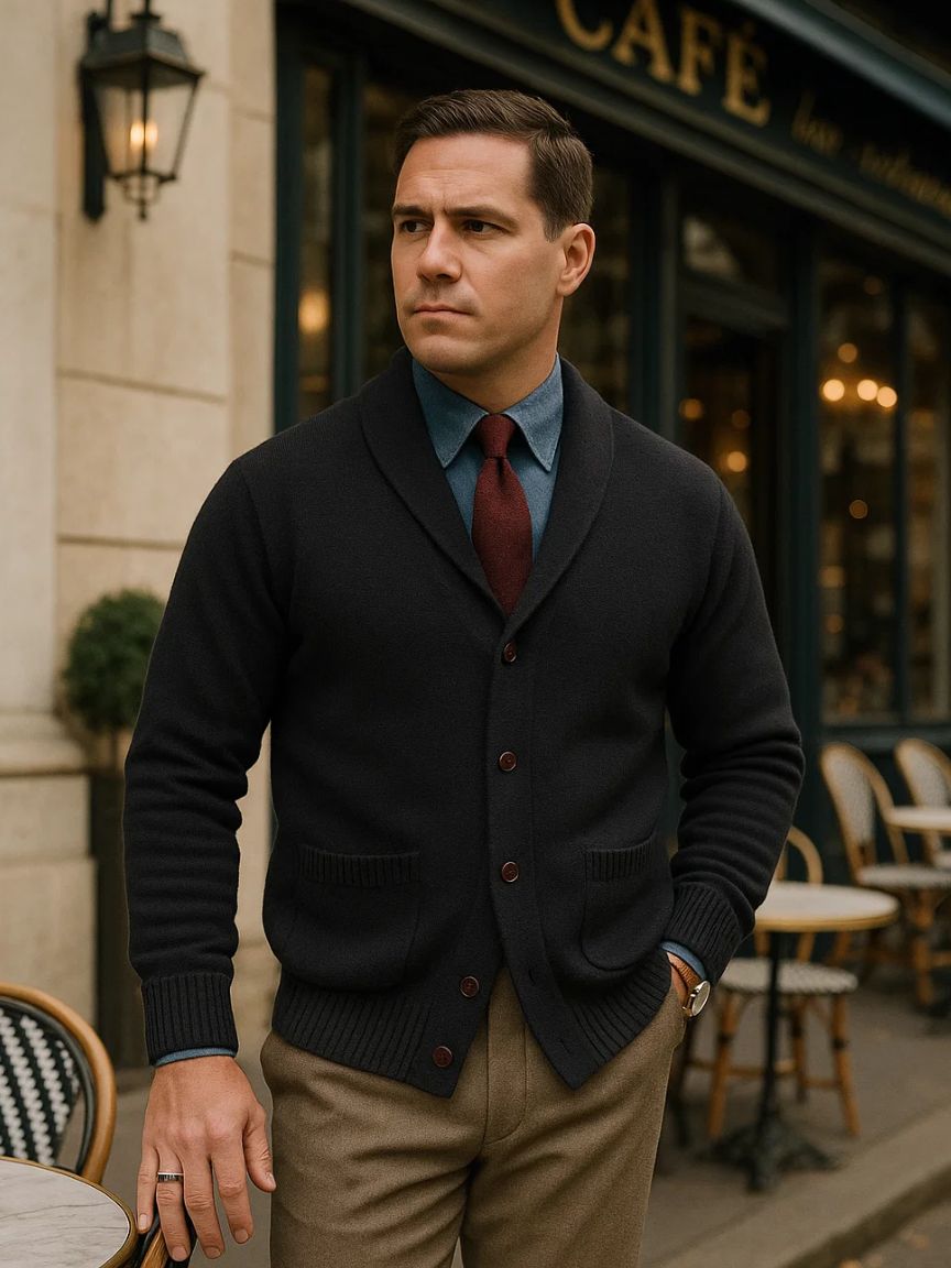 Cardigan en Maille Britannique