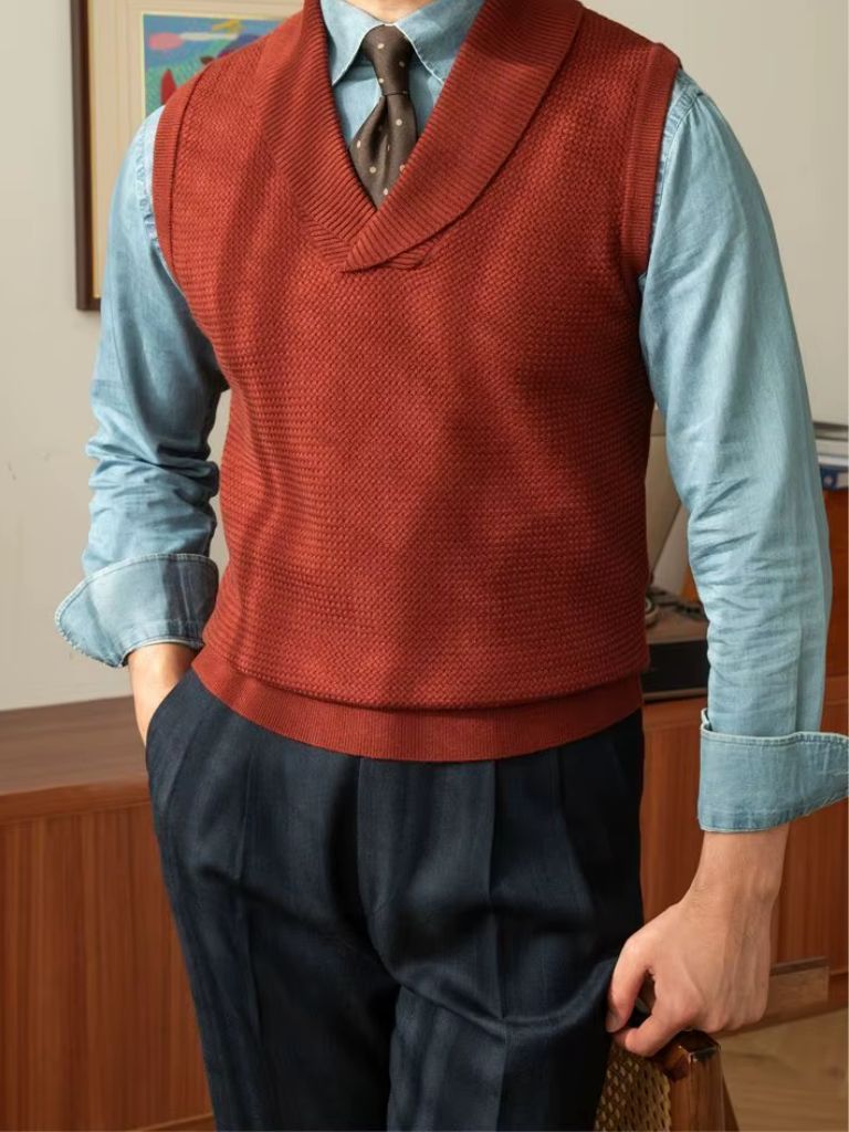 Gilet en Maille Style Britannique