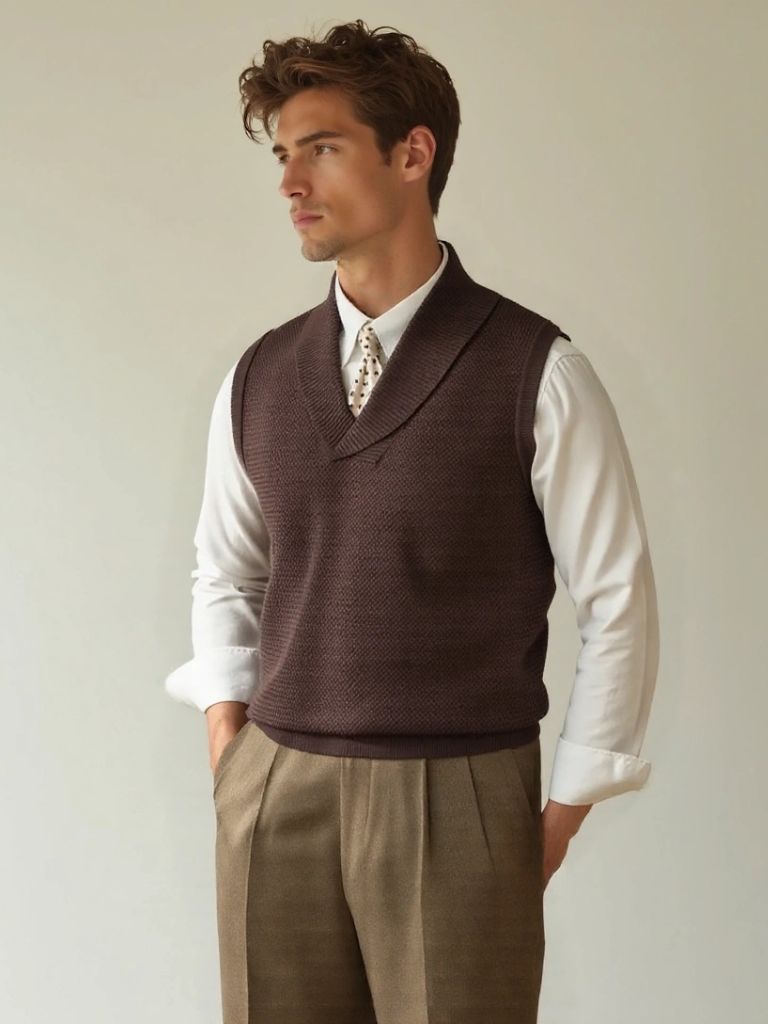 Gilet en Maille Style Britannique