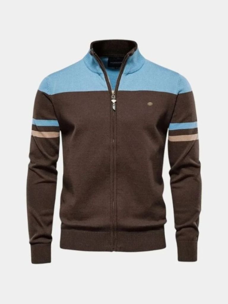 Gilet zippé à col montant en maille