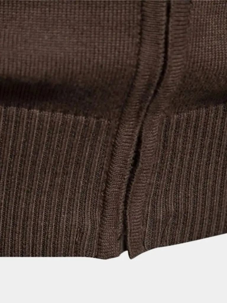 Gilet zippé à col montant en maille