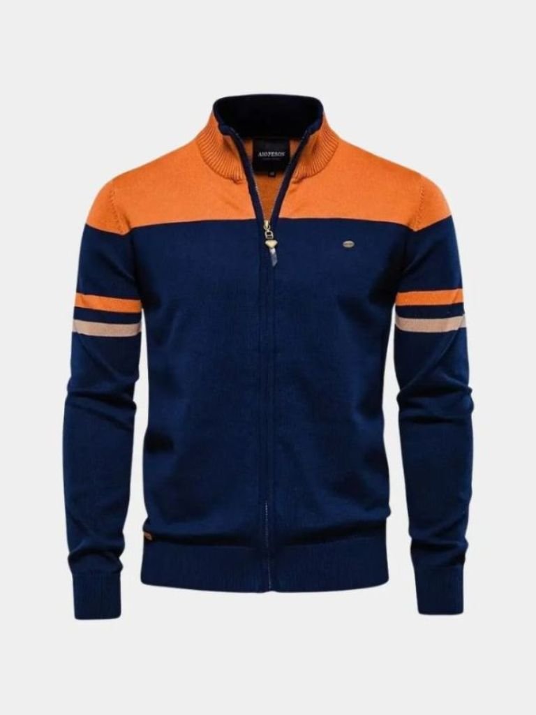 Gilet zippé à col montant en maille