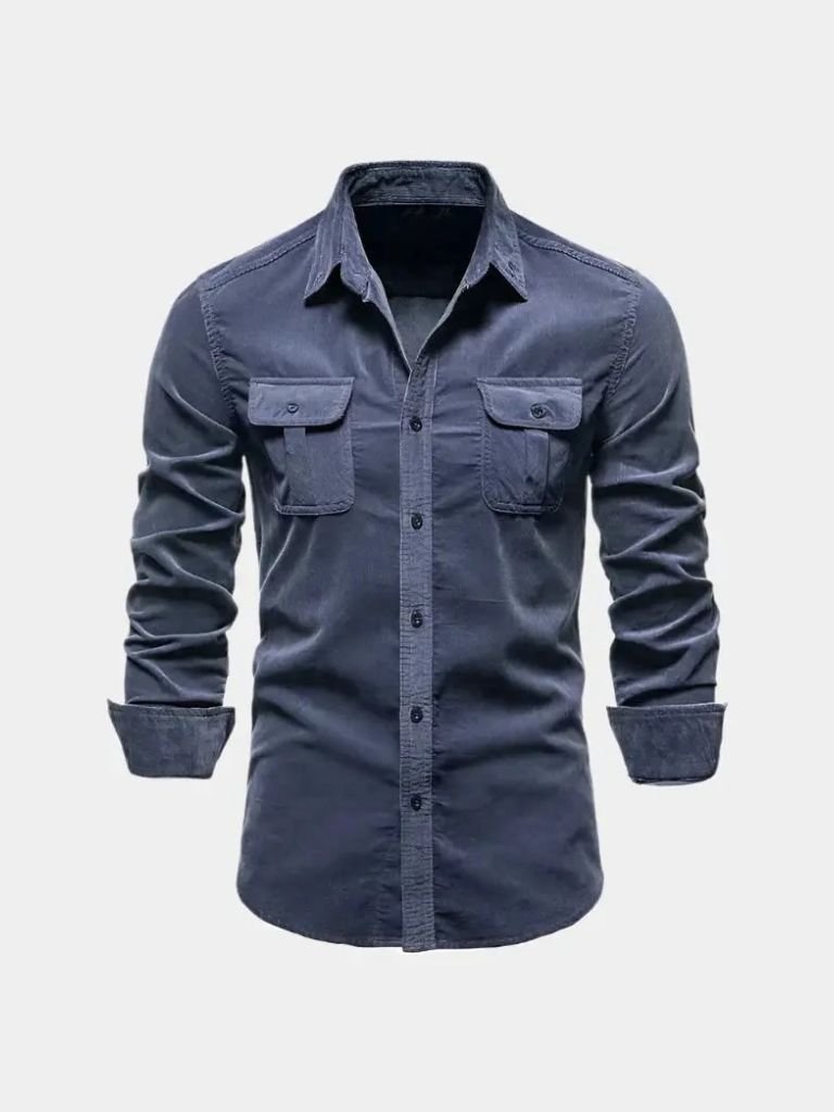 Chemise business casual en velours côtelé
