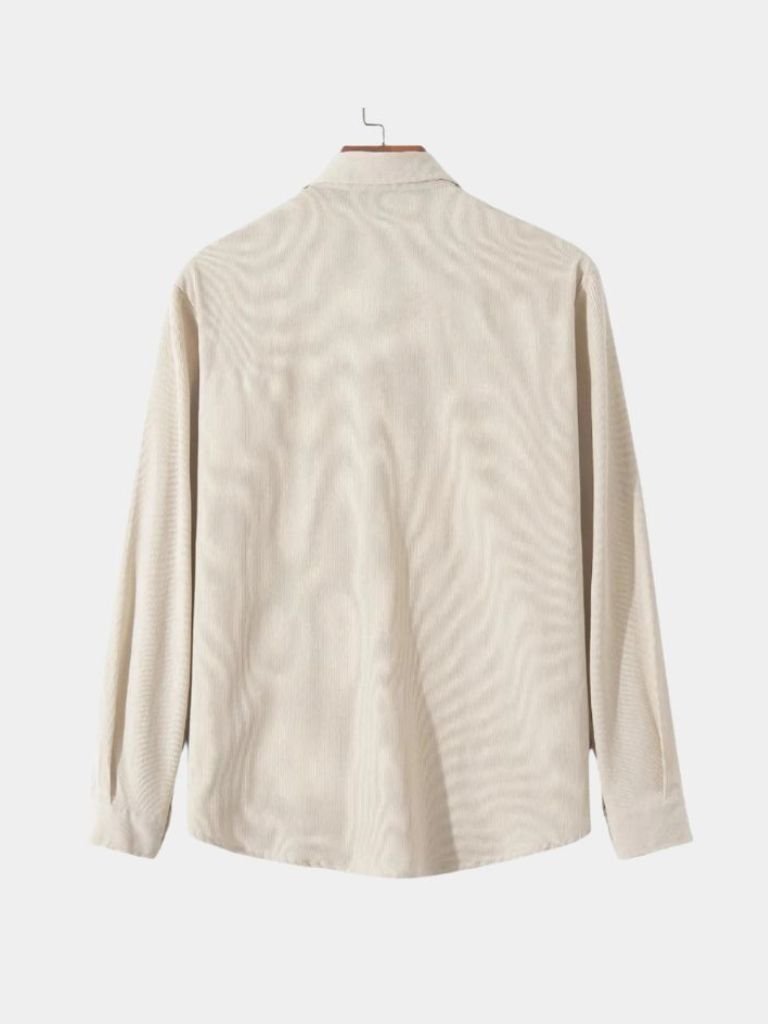 Chemise casual en velours côtelé uni