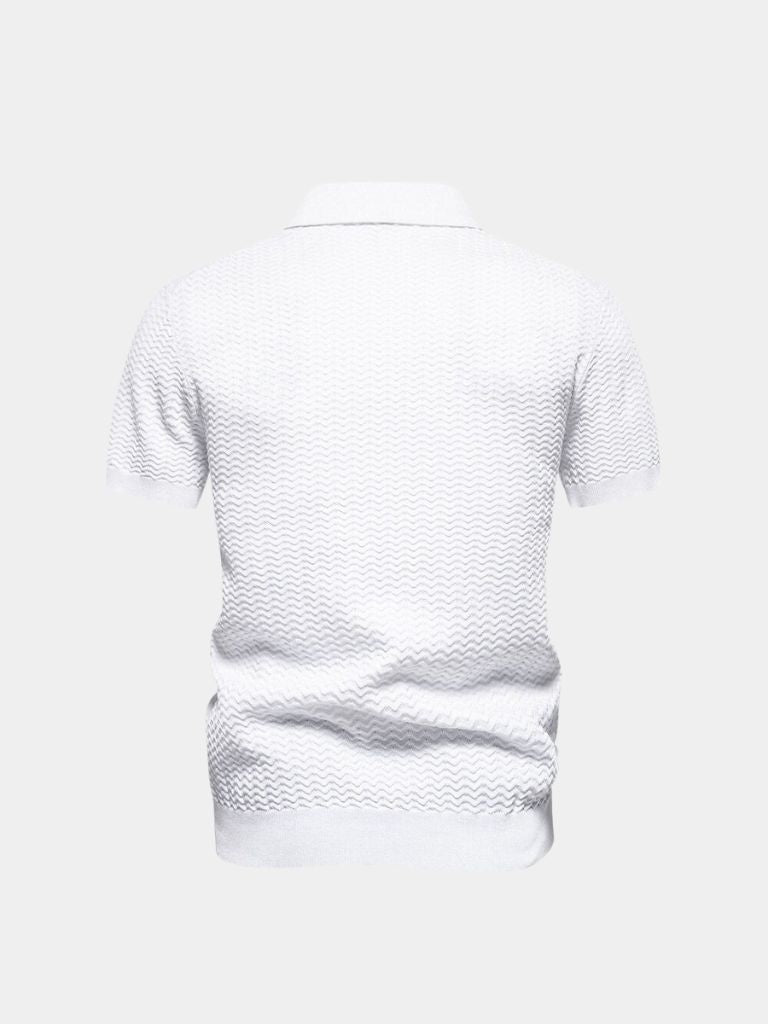 Polo zippé business manches courtes