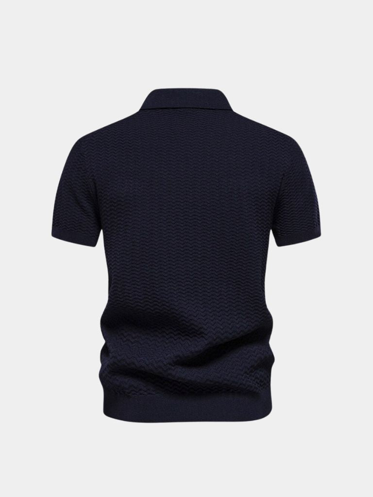 Polo zippé business manches courtes