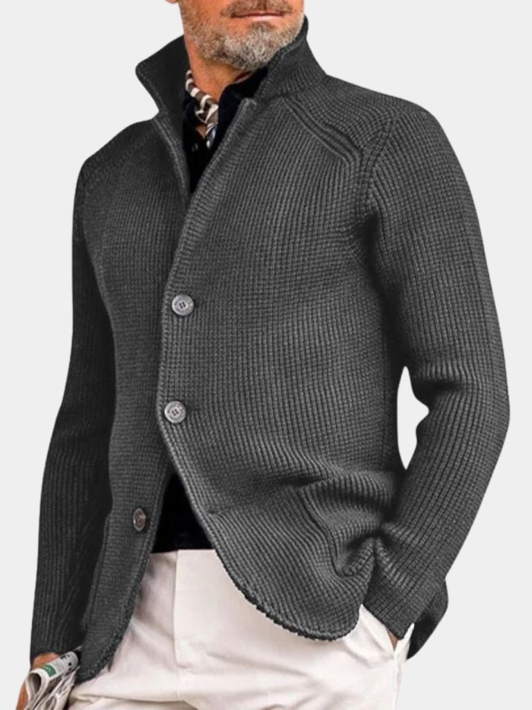 Cardigan Homme Col Montant Zippé