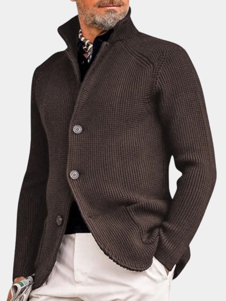Cardigan Homme Col Montant Zippé