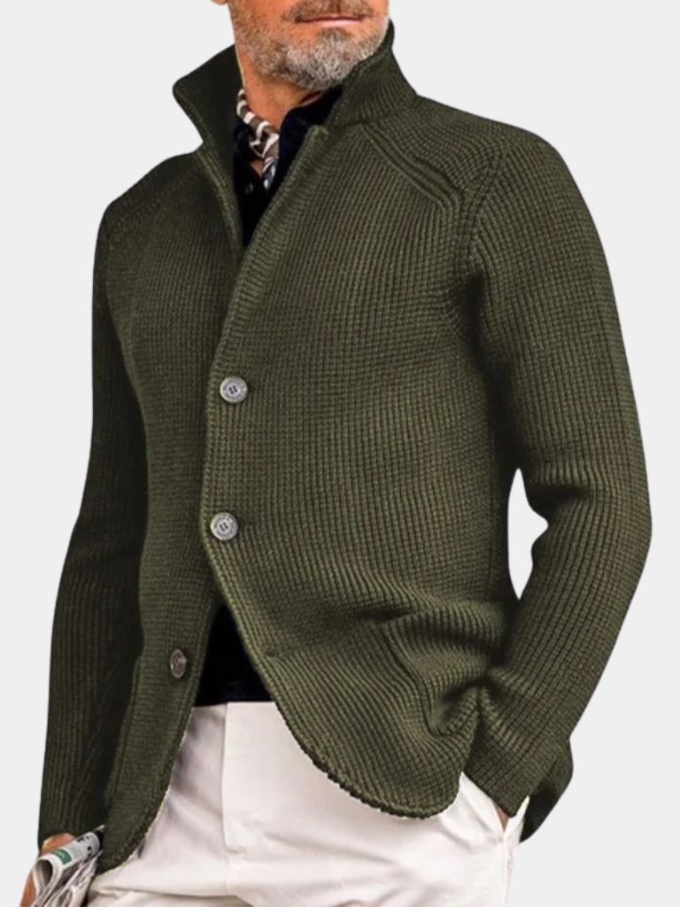 Cardigan Homme Col Montant Zippé