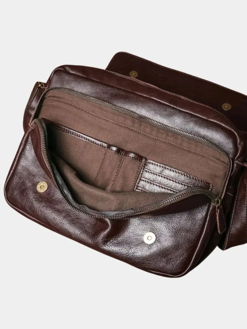 Sacoche messager en cuir classique