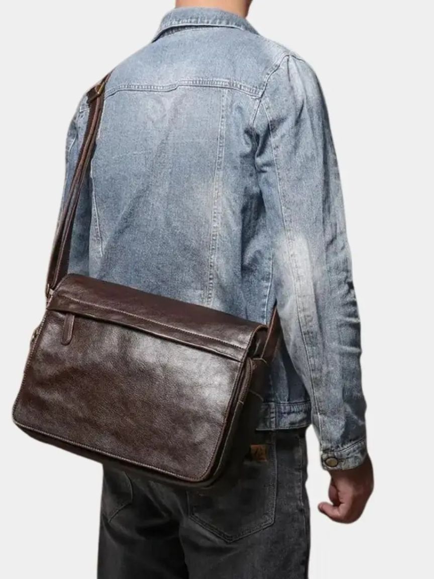 Sacoche messager en cuir classique