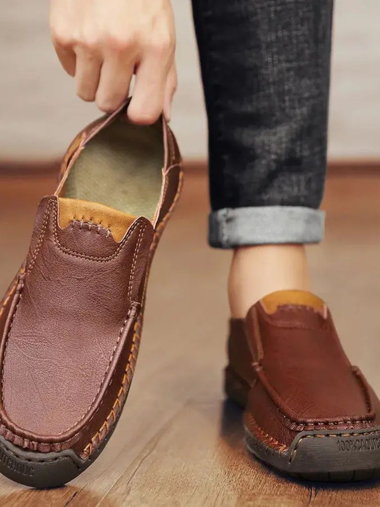 Mocassins en cuir confortables