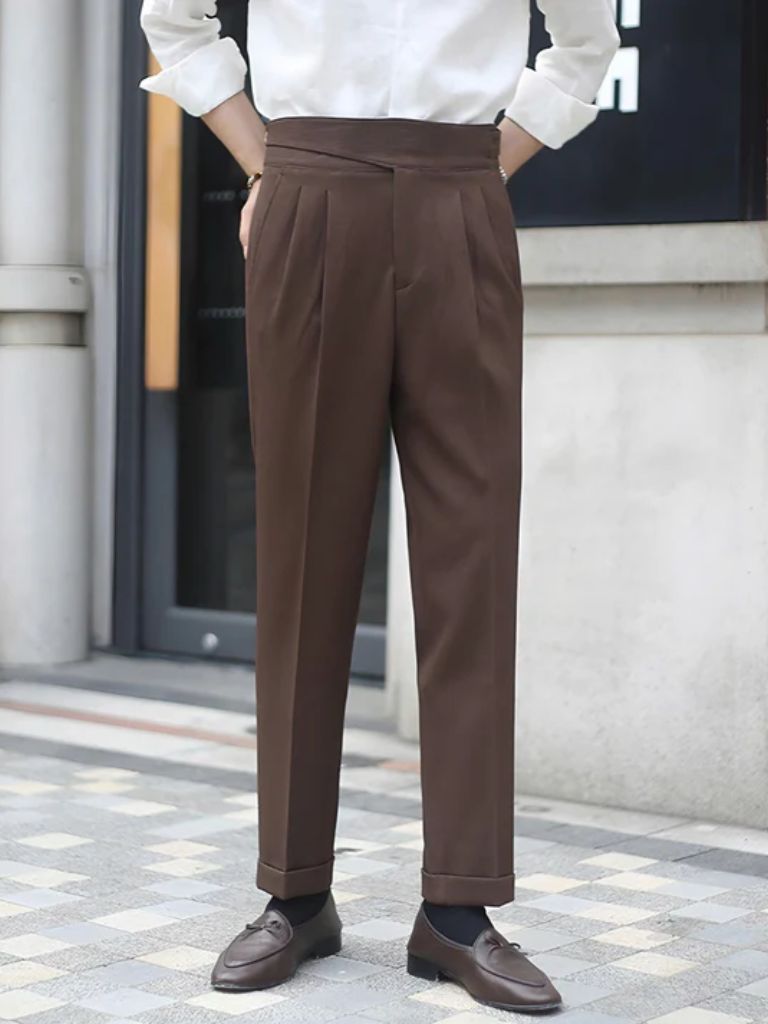Pantalon Élégant en Velours Côtelé