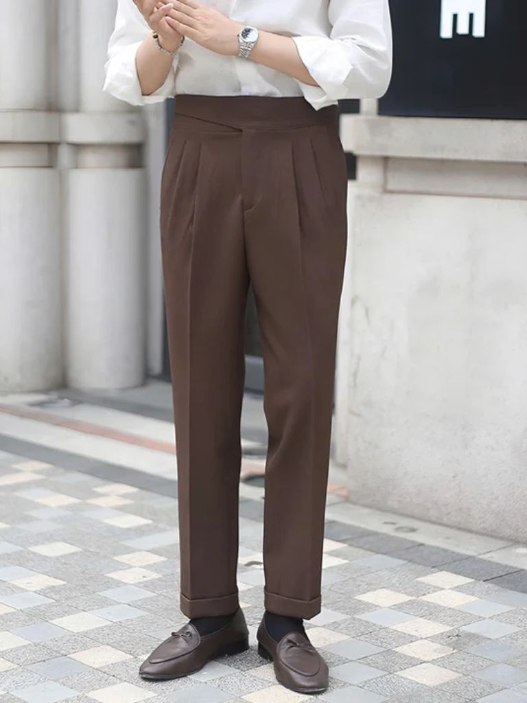 Pantalon Élégant en Velours Côtelé