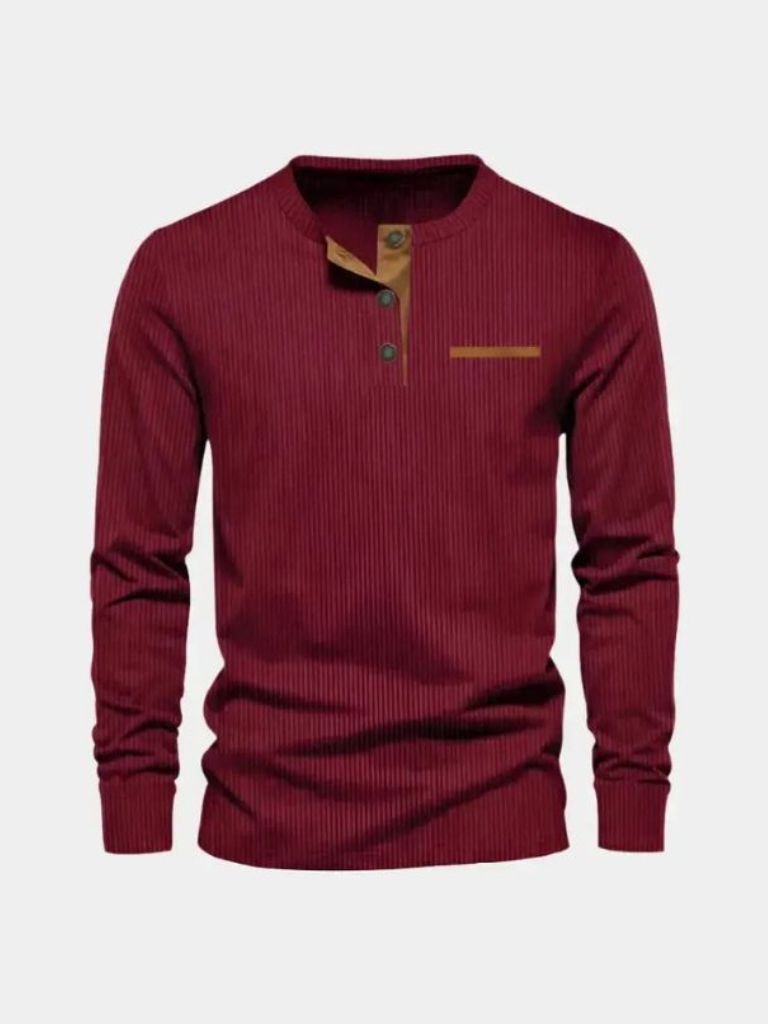 T-shirt manches longues en velours côtelé