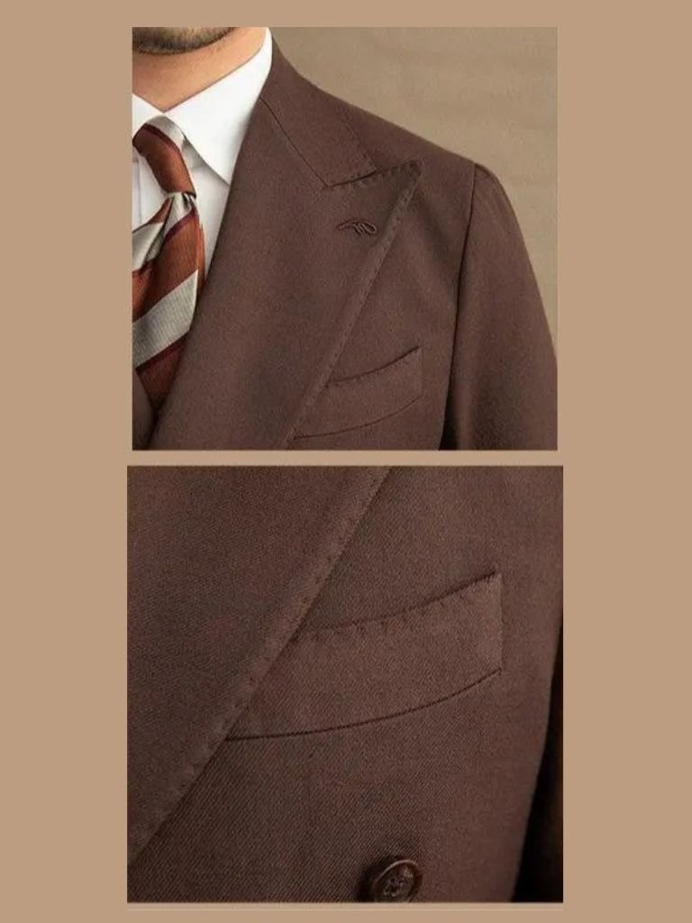 Costume en gabardine marron foncé