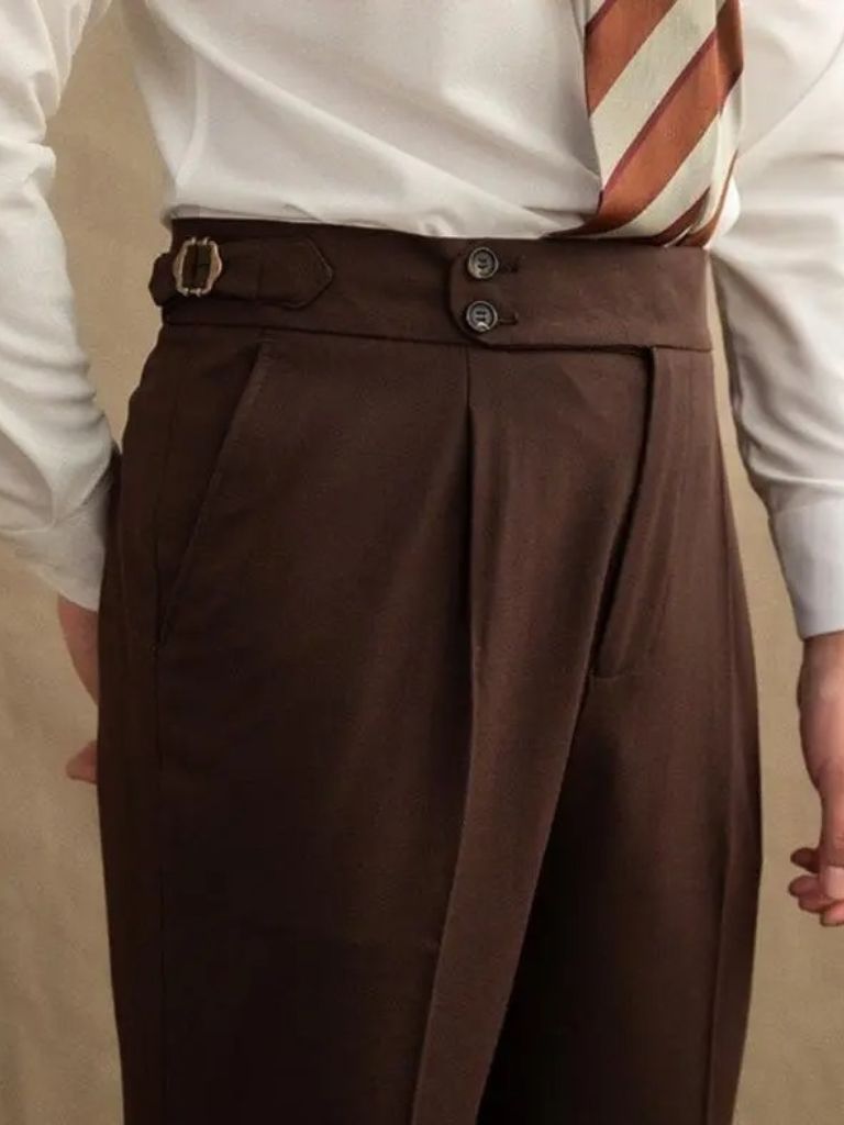 Costume en gabardine marron foncé