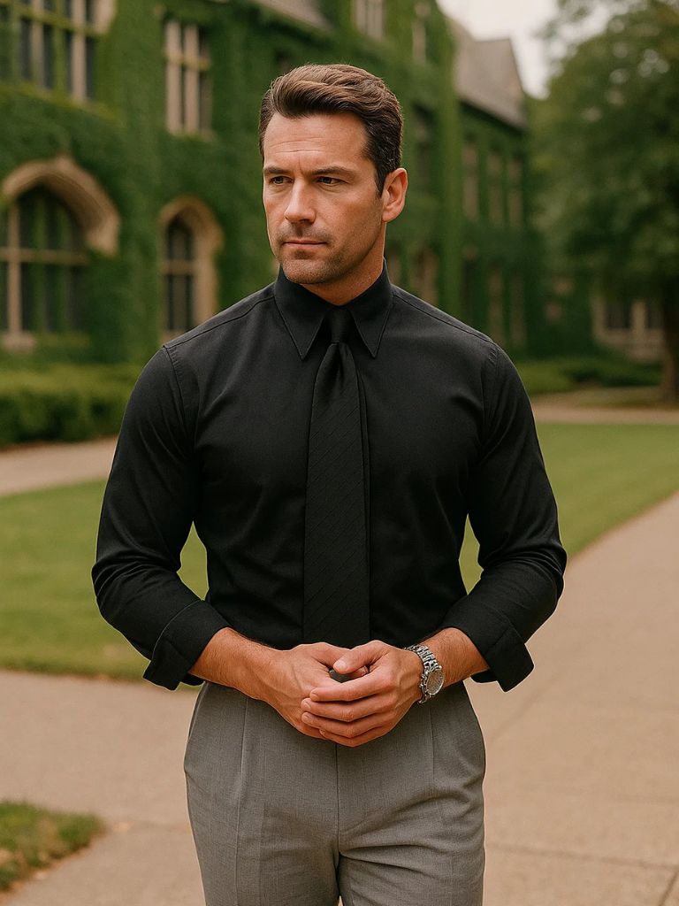 Chemise élégante col spearpoint