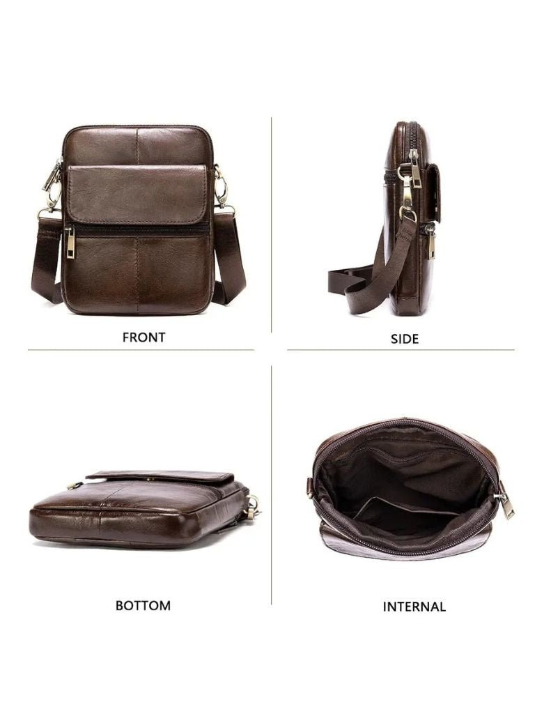 Sacoche en cuir essentielle à bandoulière