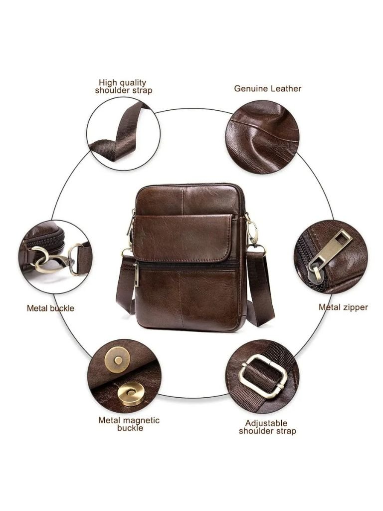 Sacoche en cuir essentielle à bandoulière
