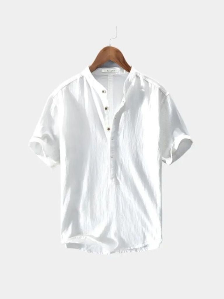 Chemise en lin à manches courtes essentielle