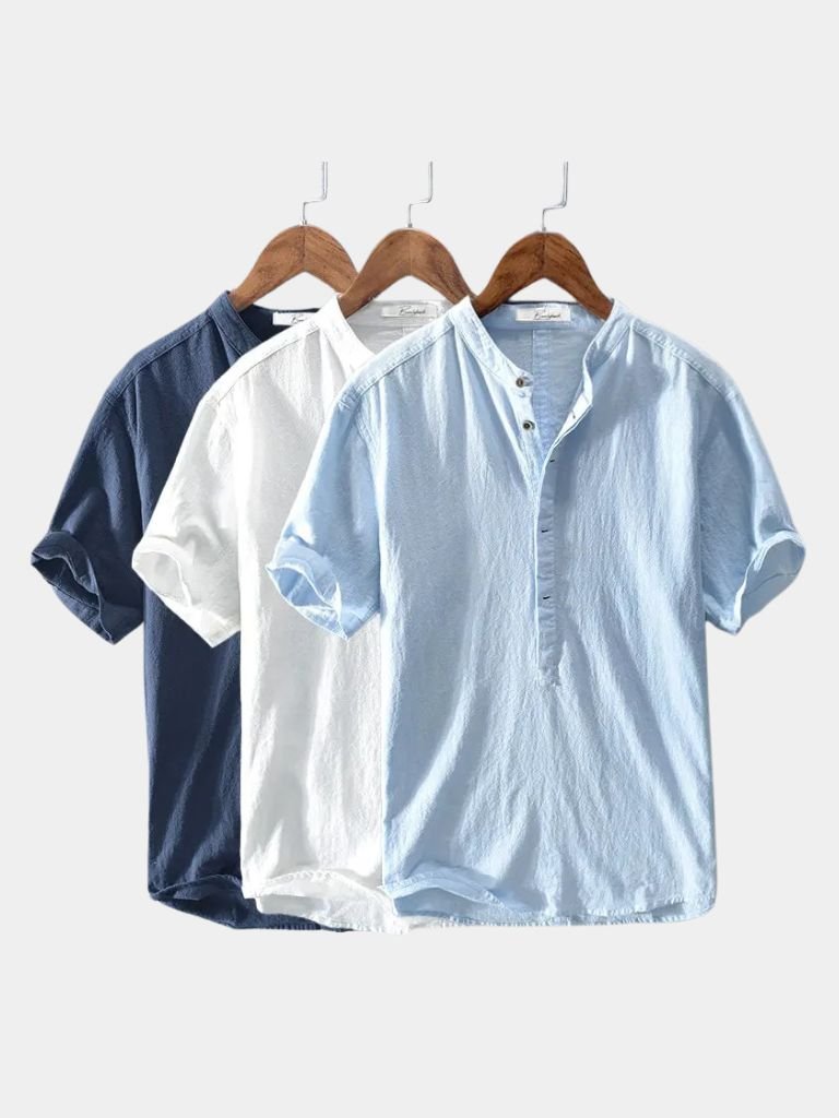 Chemise en lin à manches courtes essentielle