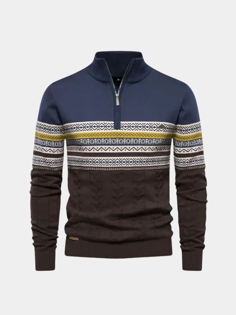 Pull en Maille à Demi-Fermeture Éclair