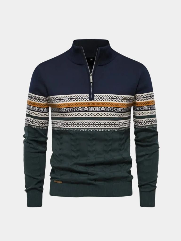 Pull en Maille à Demi-Fermeture Éclair