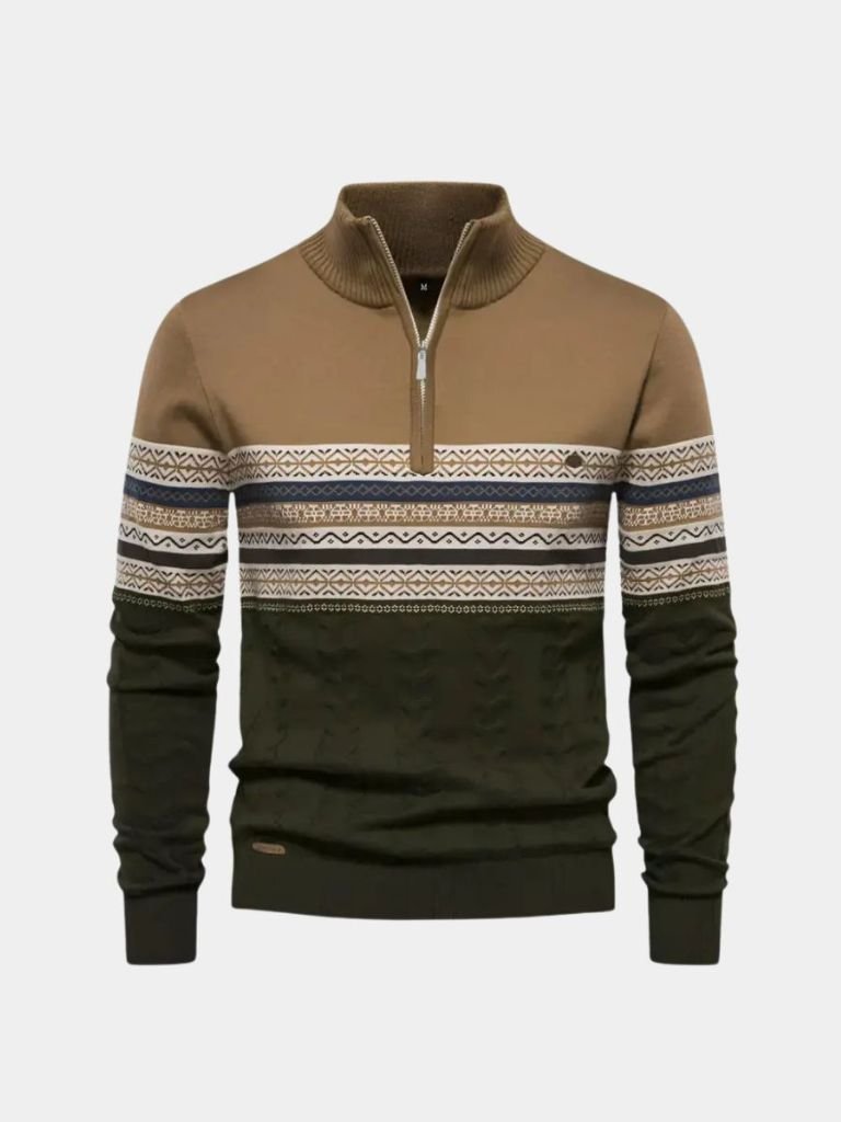 Pull en Maille à Demi-Fermeture Éclair
