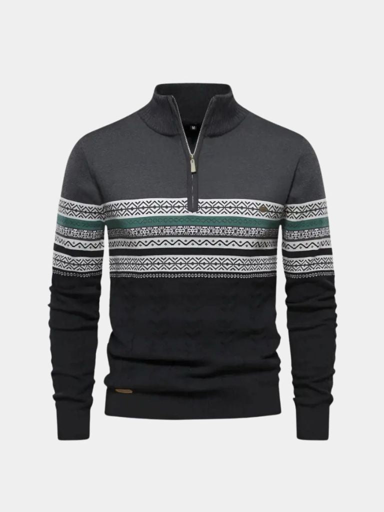 Pull en Maille à Demi-Fermeture Éclair