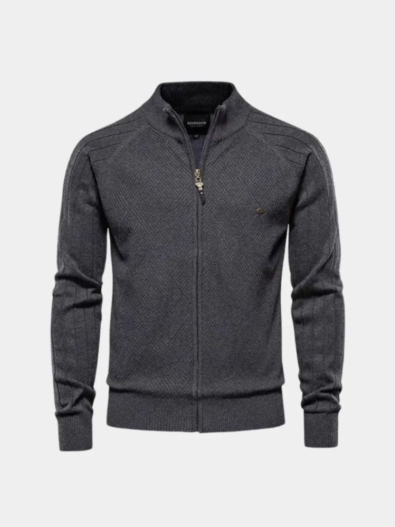 Cardigan Zippé Jacquard Uni