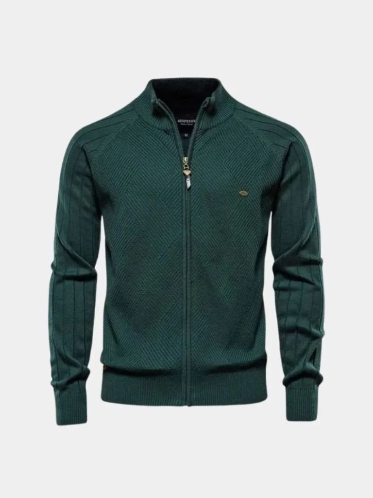 Cardigan Zippé Jacquard Uni