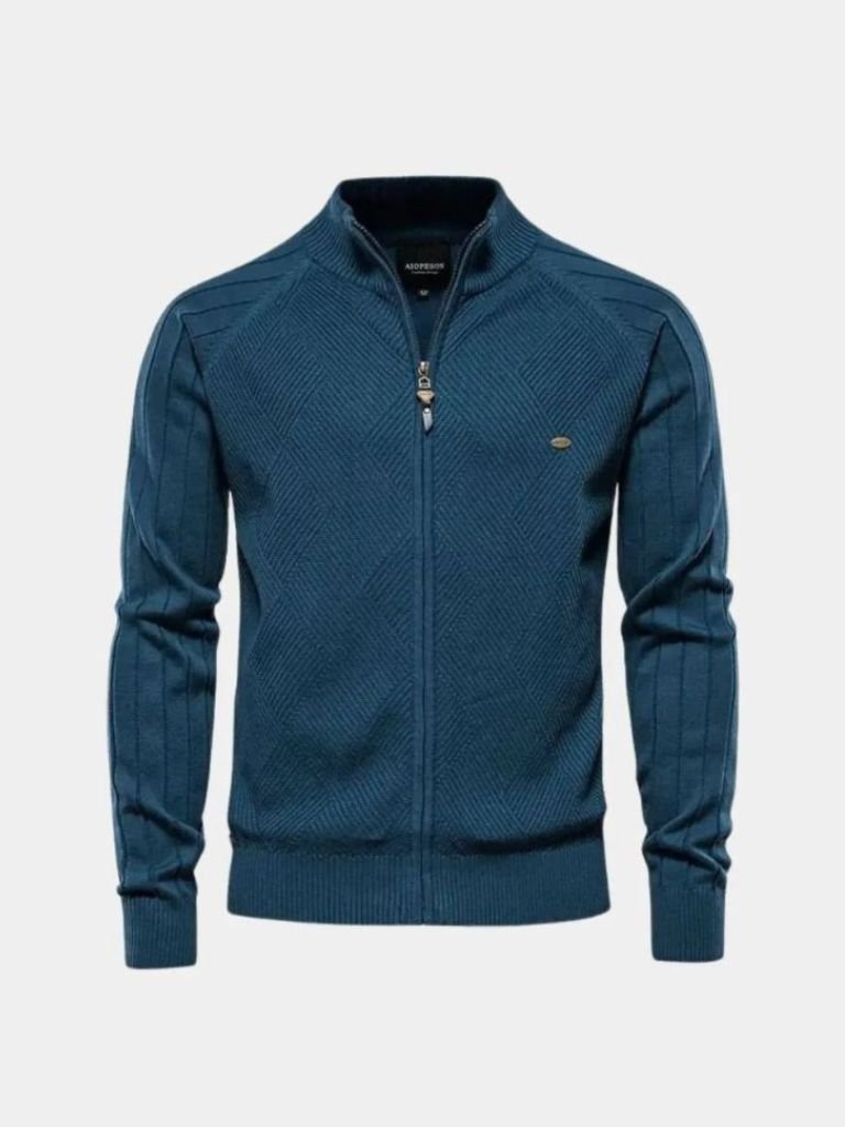 Cardigan Zippé Jacquard Uni