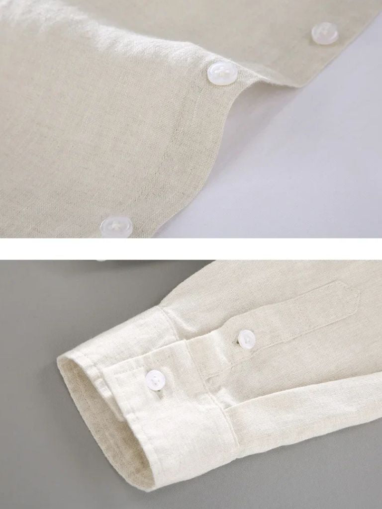 Chemise en lin essentielle à manches longues