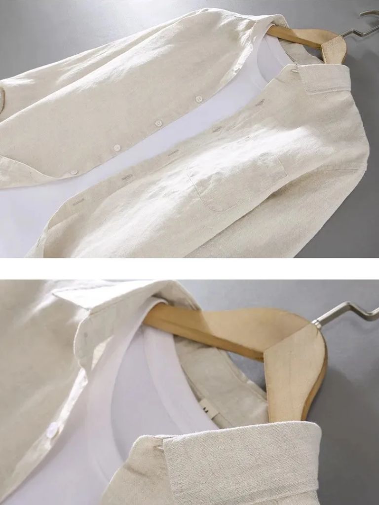Chemise en lin essentielle à manches longues
