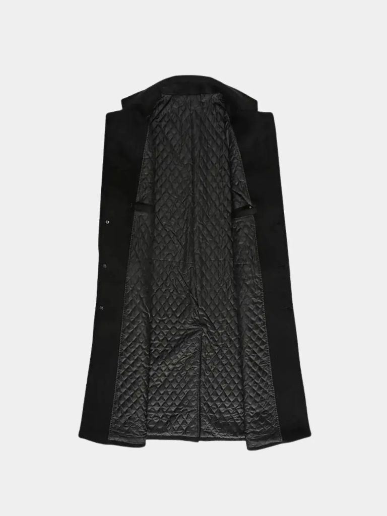 Trench en Laine Mélangée pour Homme