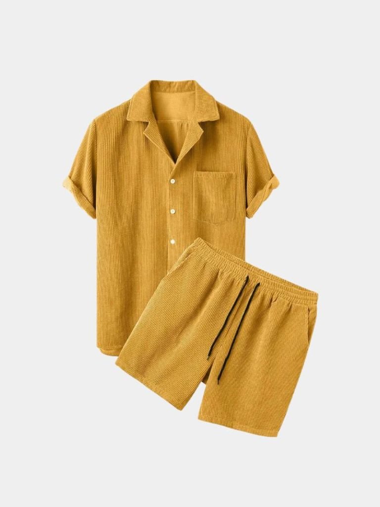 Ensemble minimaliste en velours côtelé