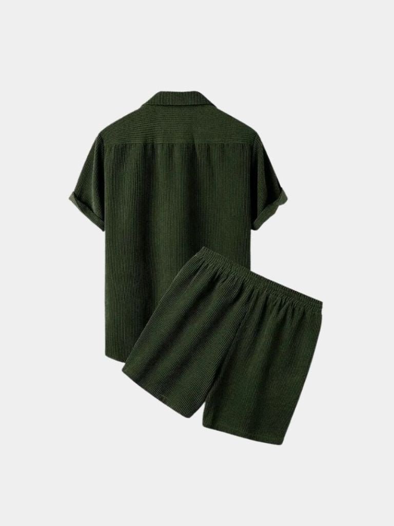 Ensemble velours côtelé minimaliste – Chemise et short