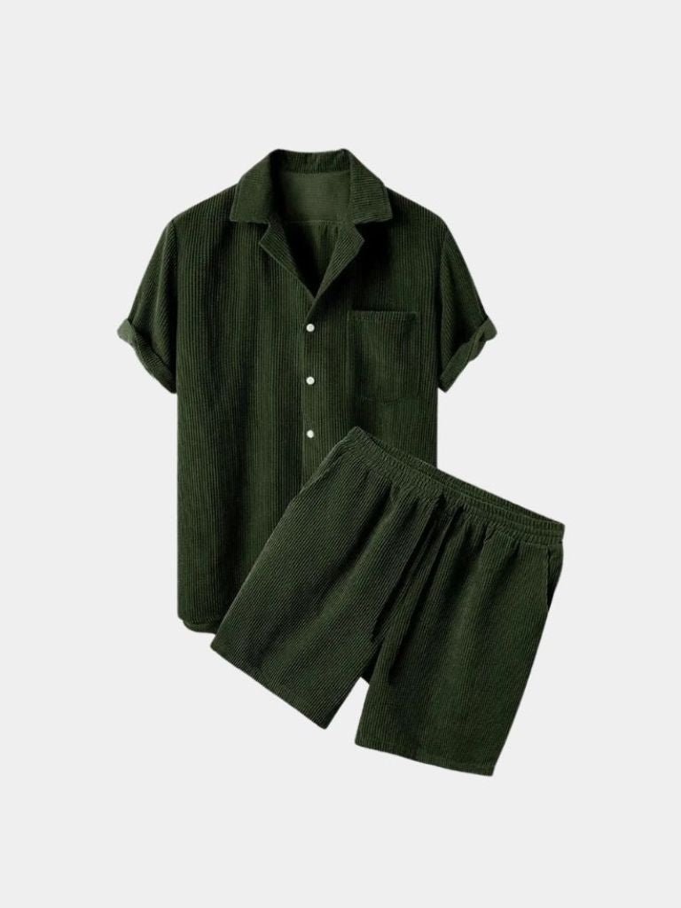 Ensemble velours côtelé minimaliste – Chemise et short