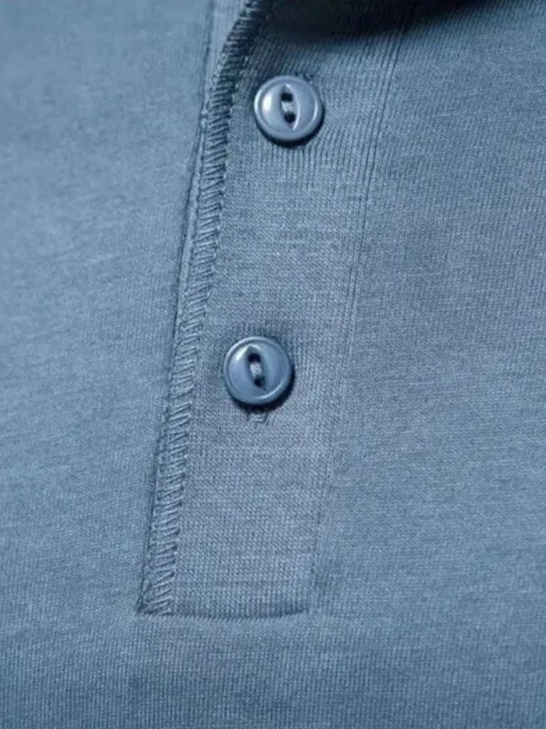 T-shirt Henley minimaliste manches longues