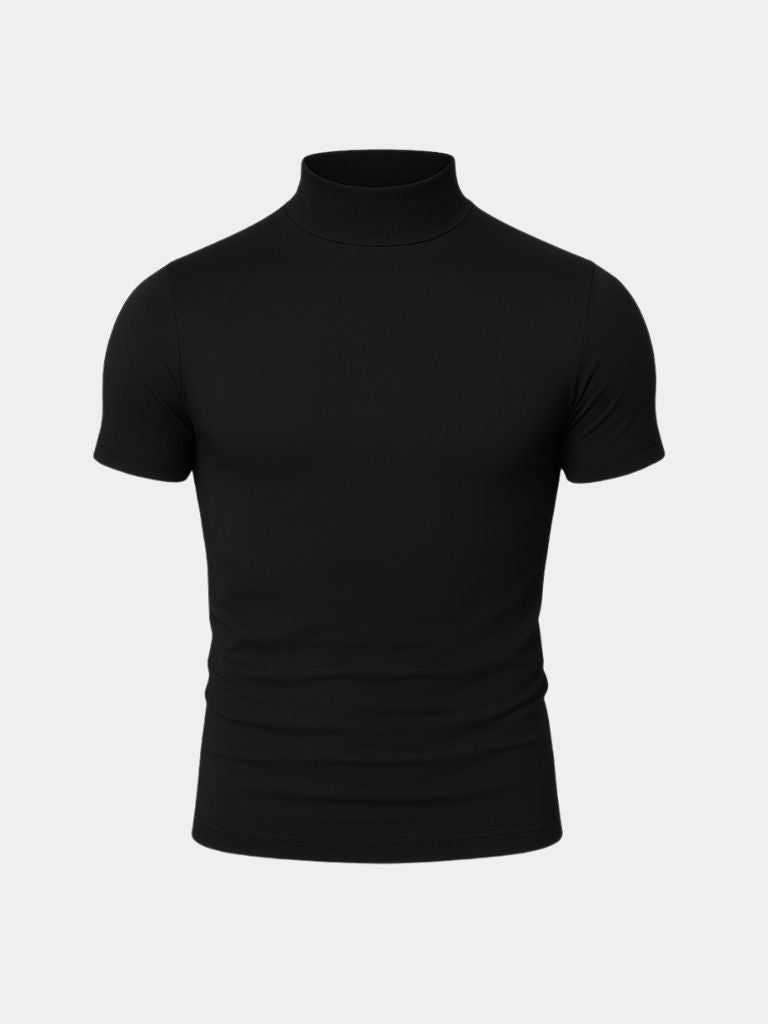 T-shirt col roulé casual uni